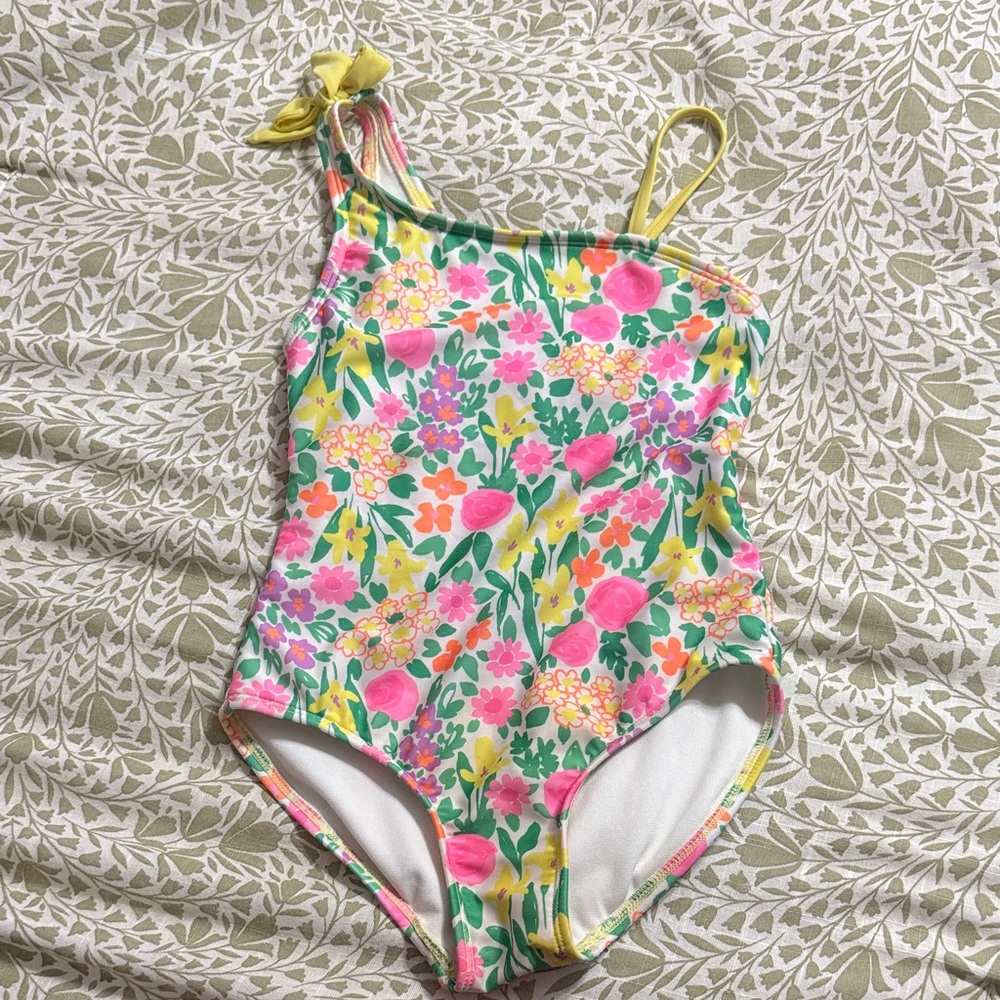 Cat & Jack Floral One Piece Swimsuit - Pink, Yellow, Green